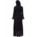 Designer black polka dotted frilled abaya Designer black polka dotted frilled abaya